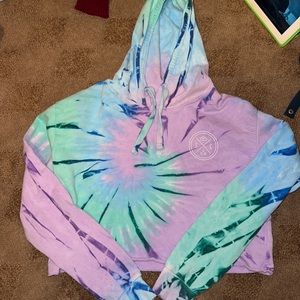 Sand Cloud Tie dye cropped hoodie